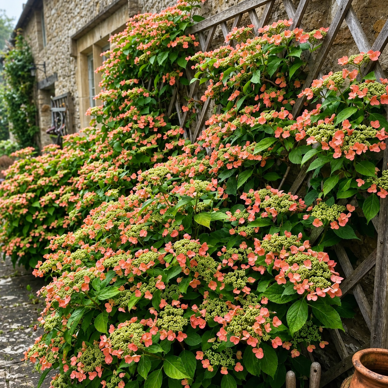 Obrázok Hortenzia popínavá (Hydrangea anomala glabra) ´CRUG CORAL´- výška 40-60 cm, kont. C2L